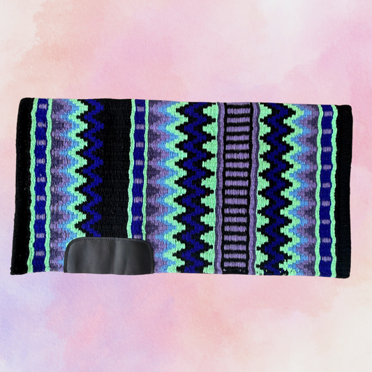 OP=OP - SB031 - Western oversized SHORT showblanket A - Zwart, blauw, paars, mint