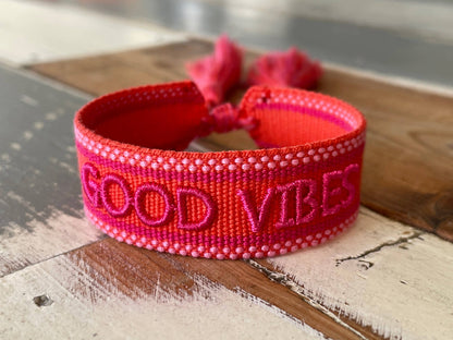 Parsley & Pepper - Good Vibes armband oranje/ rood/ roze