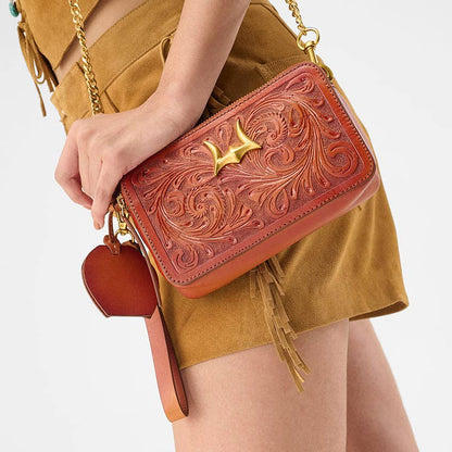 Myra Bag - Loyal West Shell Crossbody tasje tooled leer