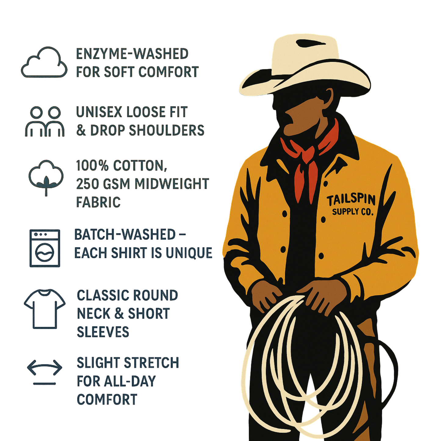 Tailspin - Vintage Rodeo Revival T-shirt unisex