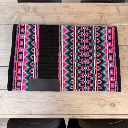 SB004 - Western Oversized Showdecke A - Schwarz, lila, rosa, oliv  