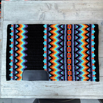 SB070 - Western oversized showblanket A - Zwart, mint, paars, oranje