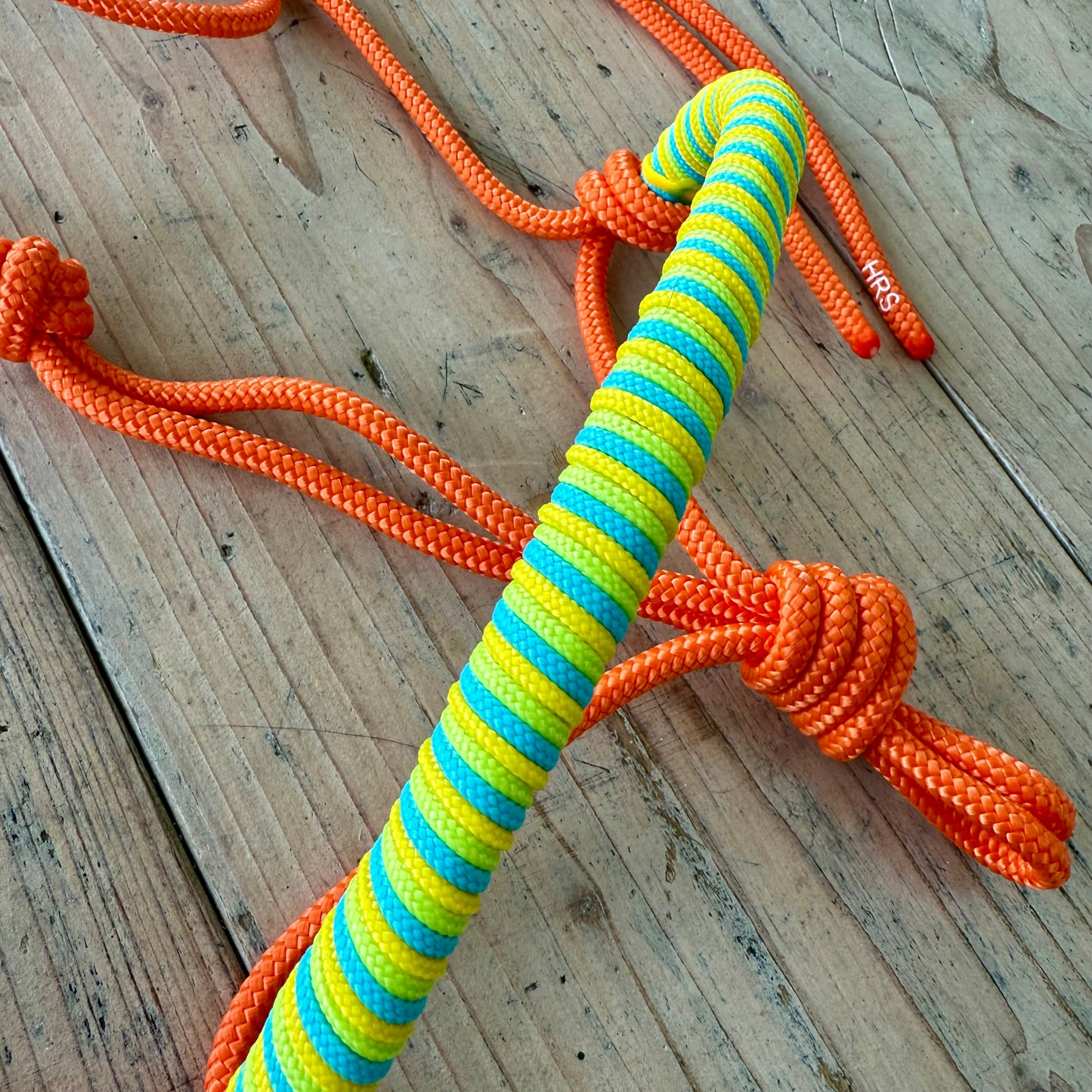 Horse Rope Shop - Nila 'Just Do It' rope halter, orange/green/yellow