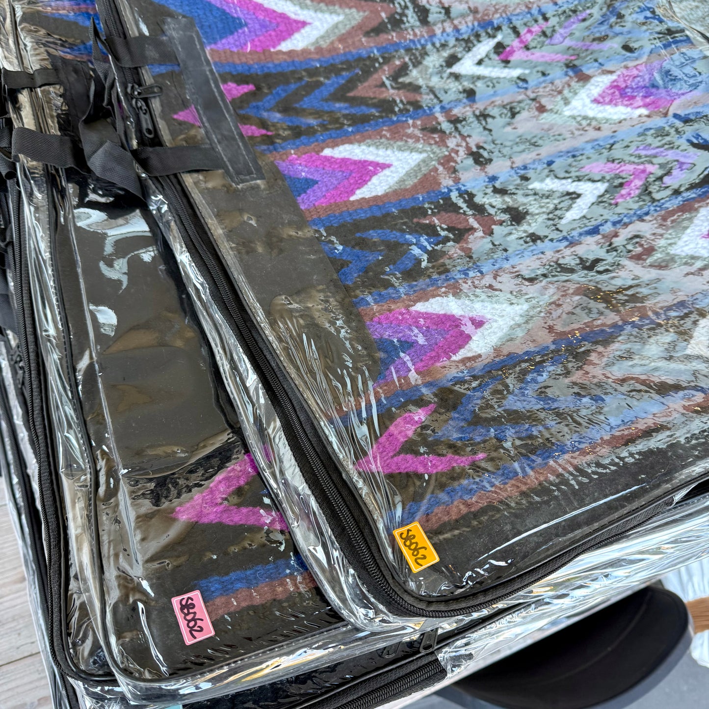 SB062 - Western oversized showblanket A - Zwart, blauw, paars