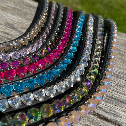 FMH - FLASH DEAL - Browband with Heart or Round Stones