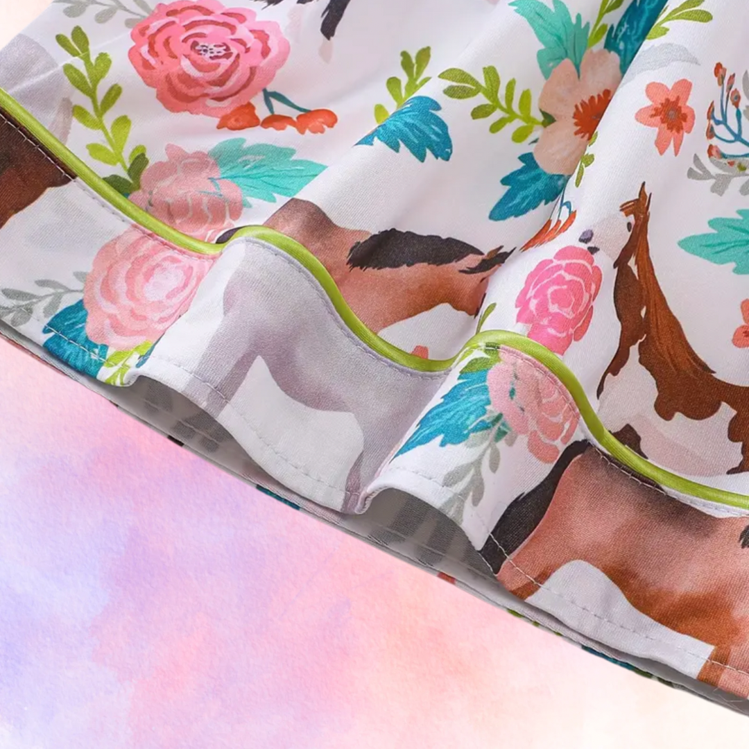 FMH - Damen Sommer Pyjama Set/ Hausanzug Colourful Horse