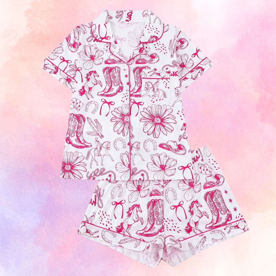 FMH - Women's Summer Pajama Set/Loungewear Yee-Haw Line-up