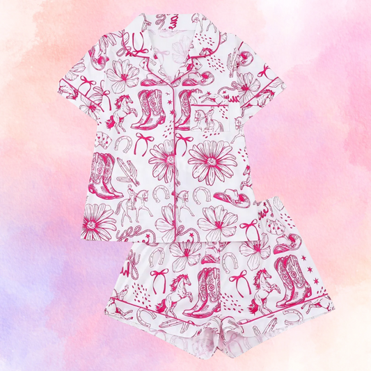 FMH - Women's Summer Pajama Set/Loungewear Yee-Haw Line-up