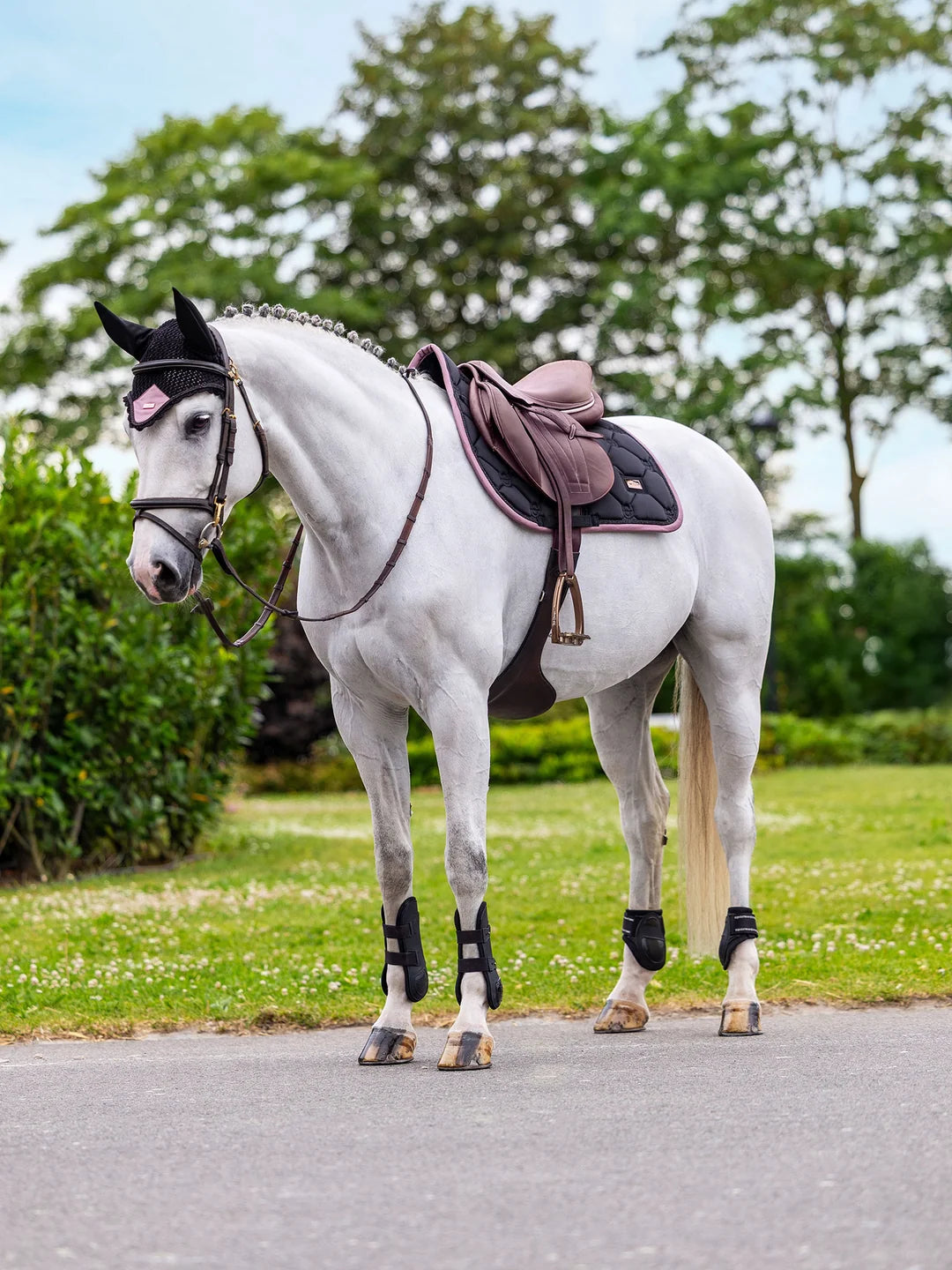 Equestrian Stockholm - FW26 Black Blush  - Jump Saddle Pad springzadeldek - Ride Against Cancer