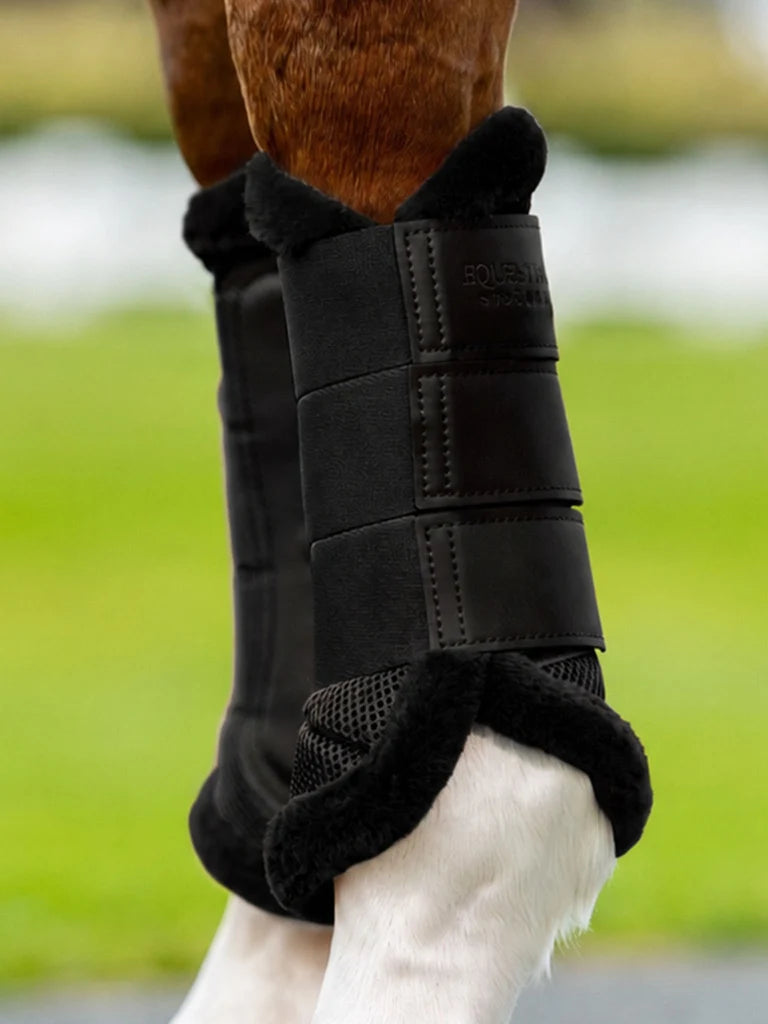 Equestrian Stockholm - Core Collection - Black Edition Fur Mesh Brushing Boots leg protectors