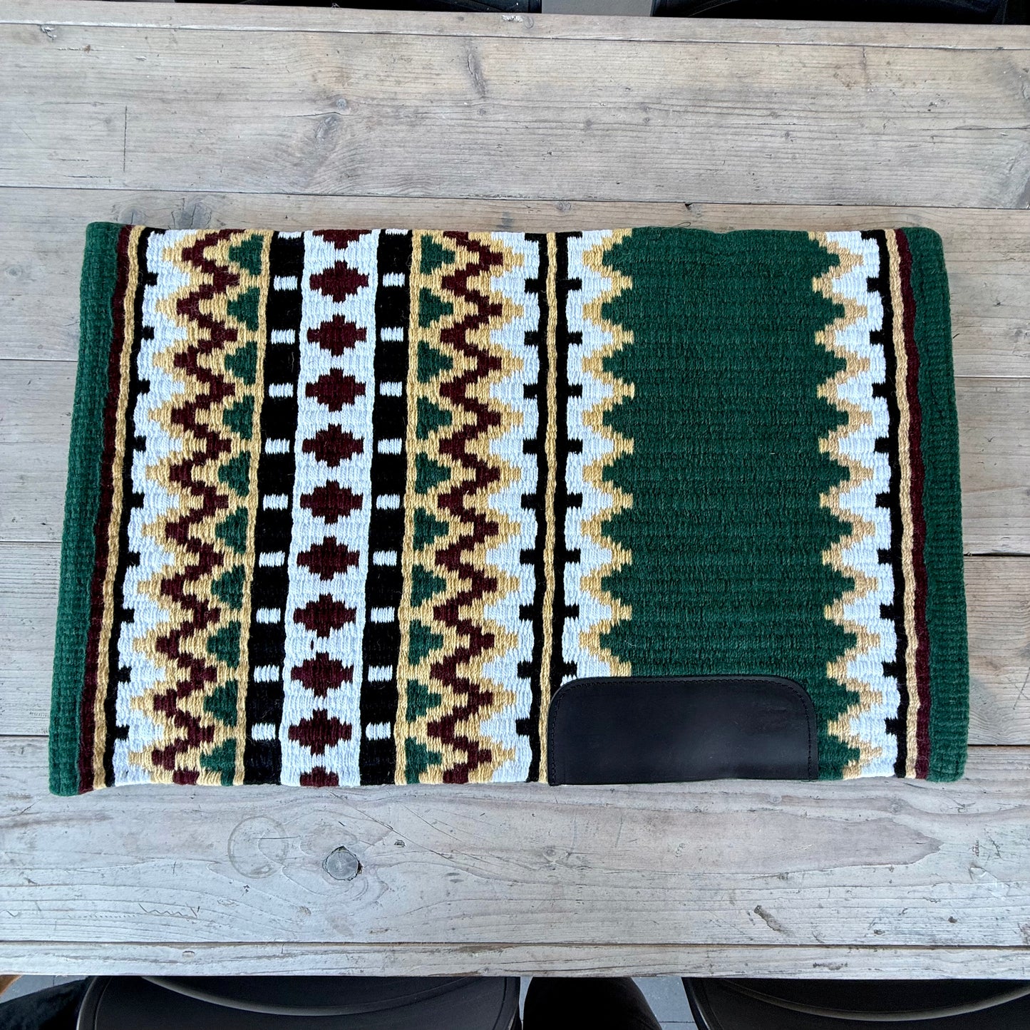 SB040 - Western oversized showblanket A - Groen, crème, bordeaux