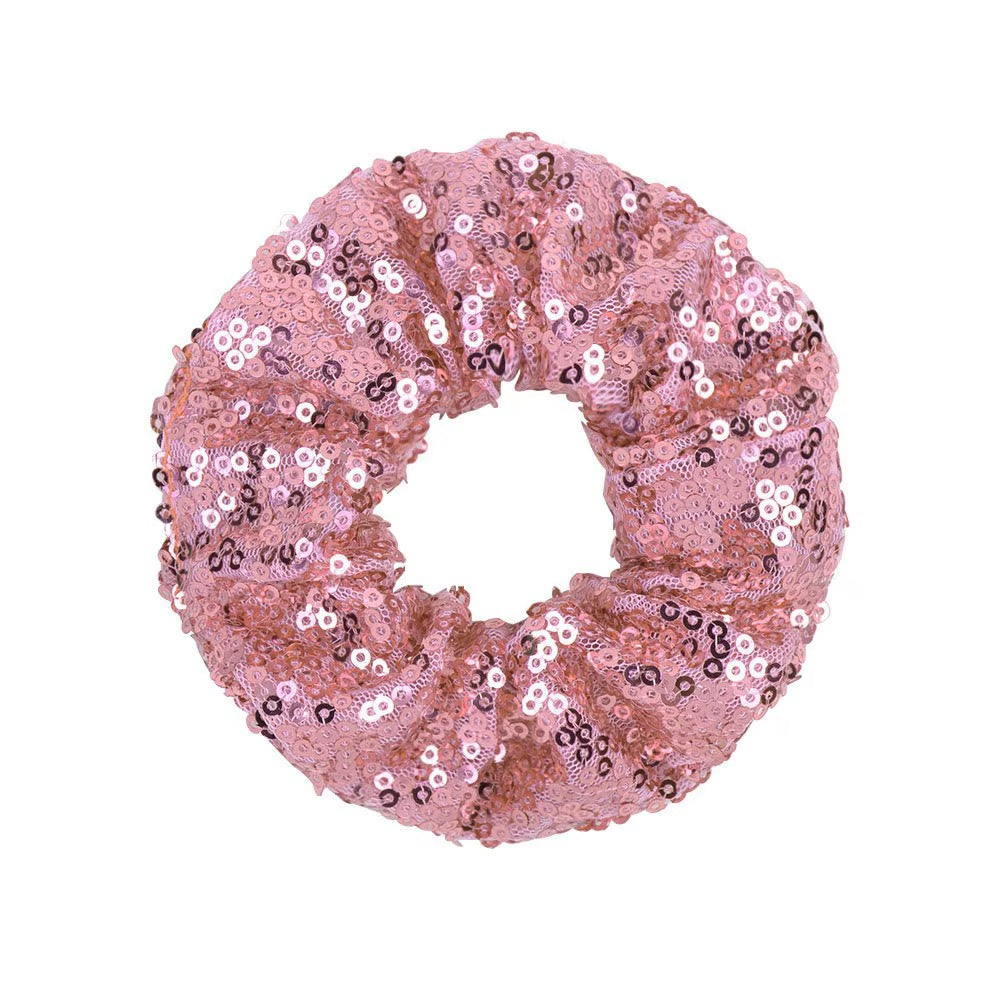 FMH - Glitter Pailletten Sequin Scrunchie elastiek dressuurknot knotband (div. kleuren)