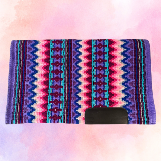 OP=OP - SB007 - Western oversized showblanket B - Paars, roze, turquoise, zilver