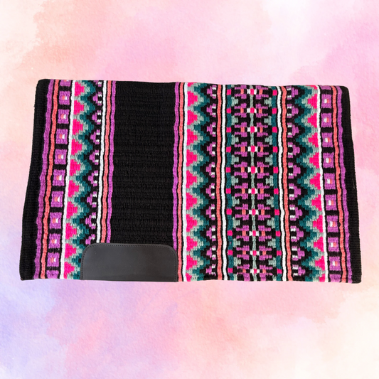 SB004 - Western oversized showblanket A - Zwart, paars, roze, olijf
