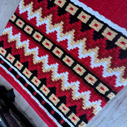 SB058 - Western oversized showblanket A - Rood, crème, wit