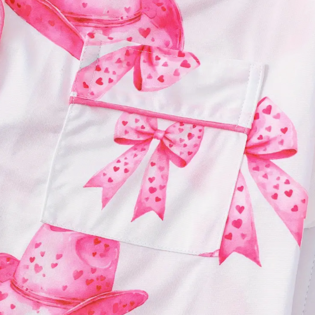 FMH - Damen Sommer Pyjama Set/ Hausanzug Sweet Pink