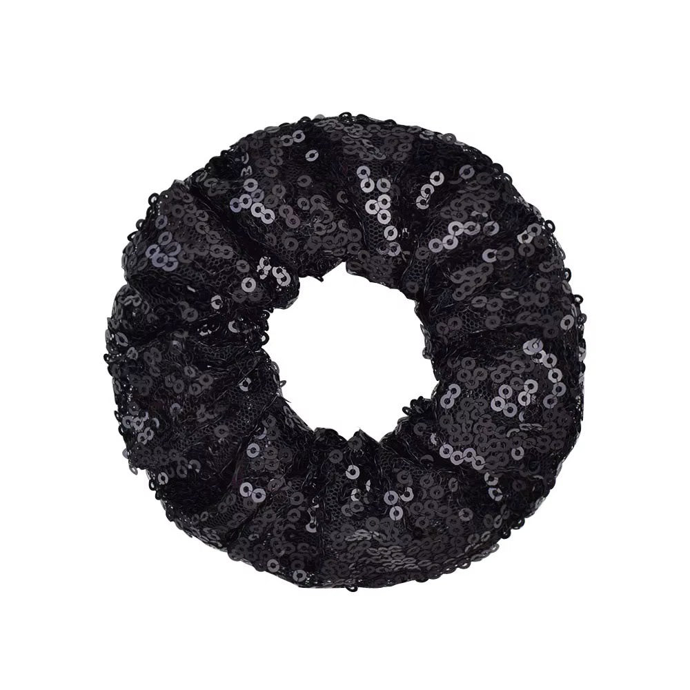 FMH - Glitter Pailletten Sequin Scrunchie elastiek dressuurknot knotband (div. kleuren)