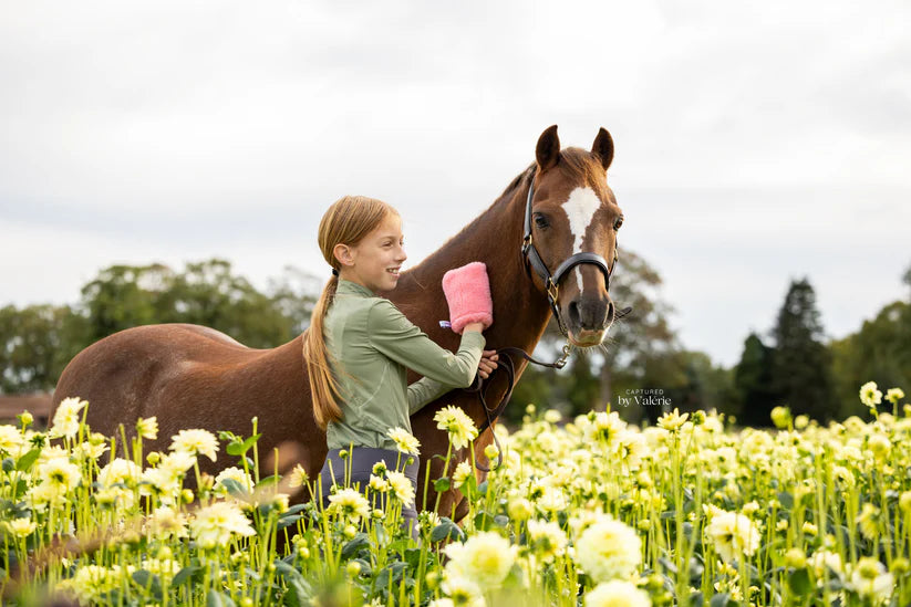 CleanYourHorse - Nano zilver Poetshandschoen roze (pony/normaal)