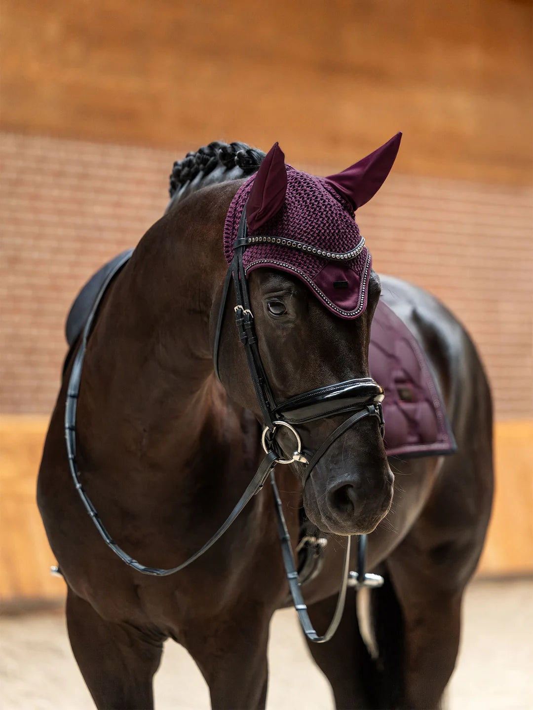 Equestrian Stockholm - FW26 Mauve Wine - Crystal Modern Ear Bonnet oornetje