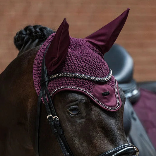 Equestrian Stockholm - FW26 Mauve Wine - Crystal Modern Ear Bonnet oornetje