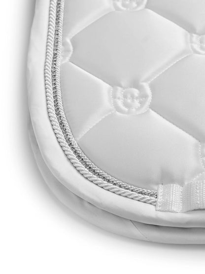 Equestrian Stockholm - Core Collection - White Crystal Shine Dressage Saddle Pad dressuurzadeldek