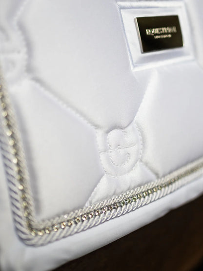 Equestrian Stockholm - Core Collection - White Crystal Shine Dressage Saddle Pad dressuurzadeldek