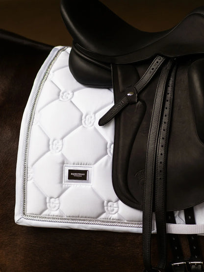 Equestrian Stockholm - Core Collection - White Crystal Shine Dressage Saddle Pad dressuurzadeldek