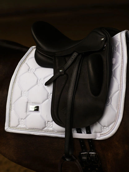 Equestrian Stockholm - Core Collection - White Crystal Shine Dressage Saddle Pad dressuurzadeldek