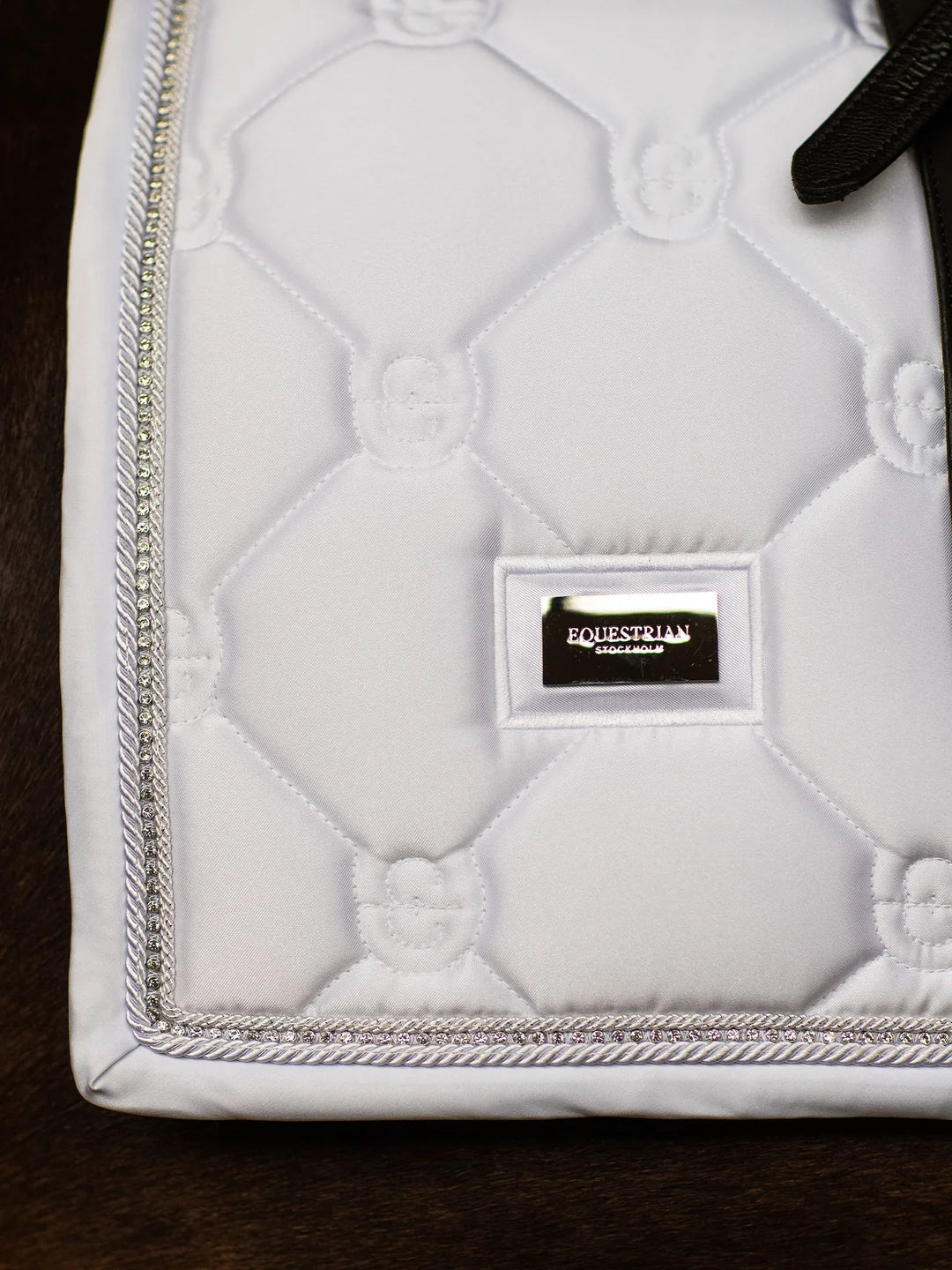 Equestrian Stockholm - Core Collection - White Crystal Shine Dressage Saddle Pad dressuurzadeldek