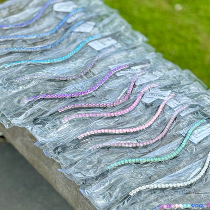 FMH - Funkelnde Frontriemen ‘Big stone’ Wave mit 8mm Steinen in verschiedenen Farben