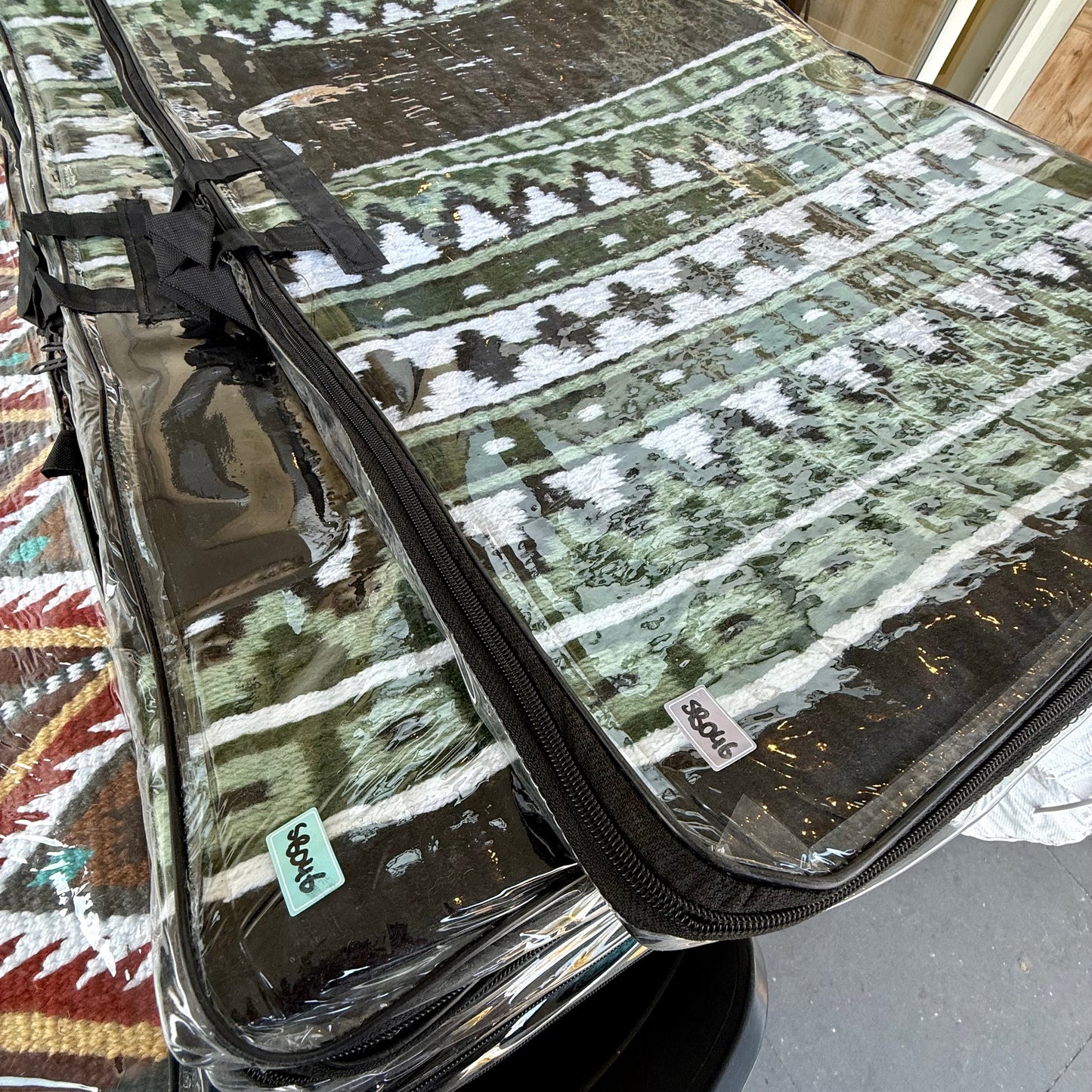 SB046 - Western oversized showblanket A - Zwart, groen, olijf