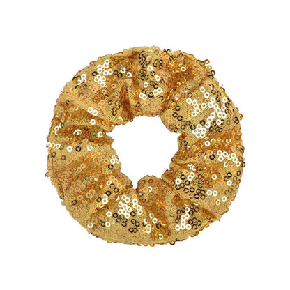 FMH - Glitter Pailletten Sequin Scrunchie elastiek dressuurknot knotband (div. kleuren)