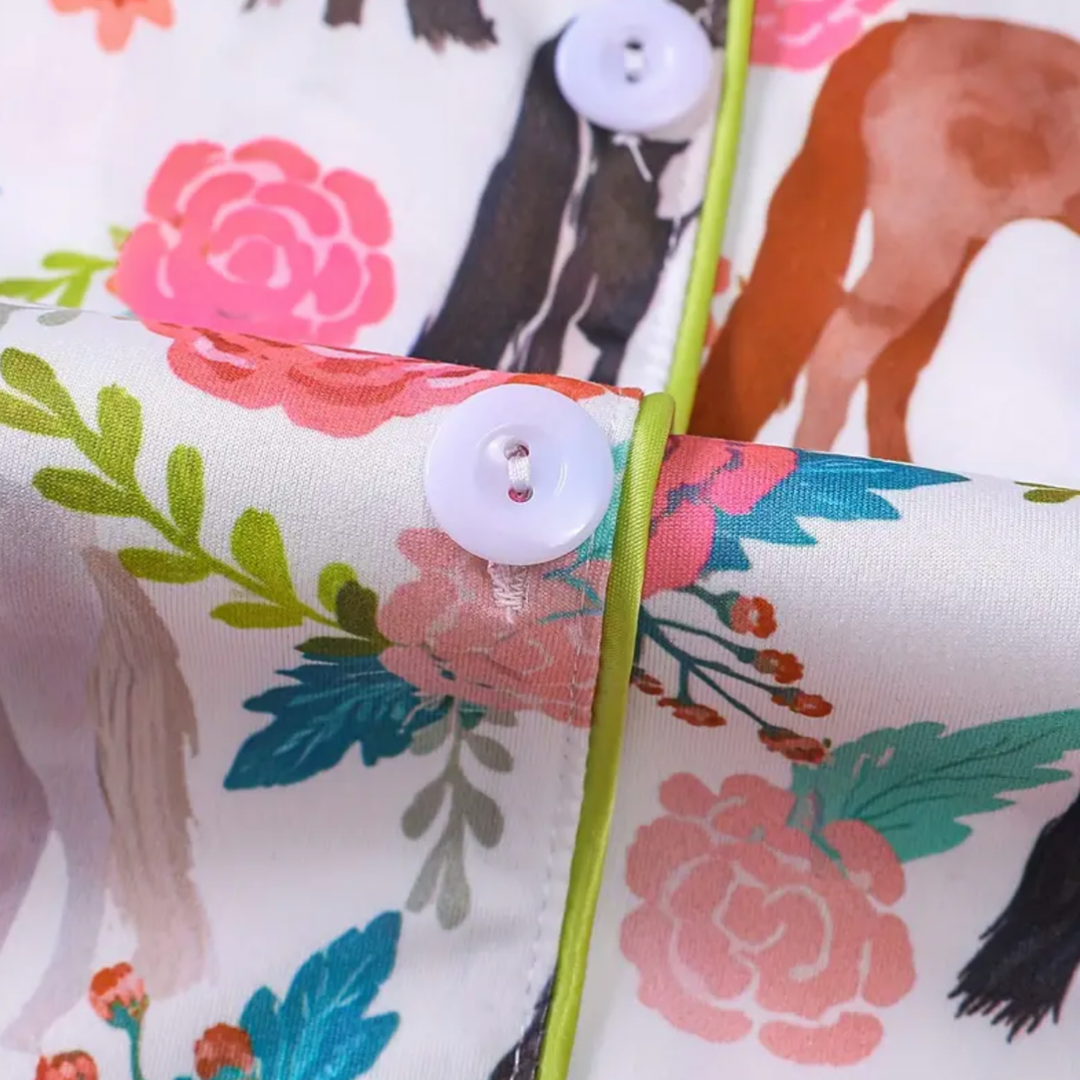 FMH - Damen Sommer Pyjama Set/ Hausanzug Colourful Horse