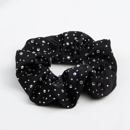 FMH - Luxe Scrunchie elastiek met strass glitter dressuurknot knotband (div. kleuren)