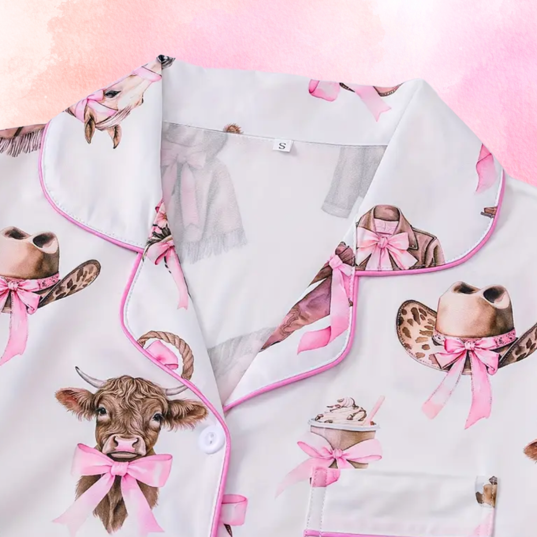 FMH - Damen Sommer Pyjama Set/Loungeanzug Cutest Cowgirl