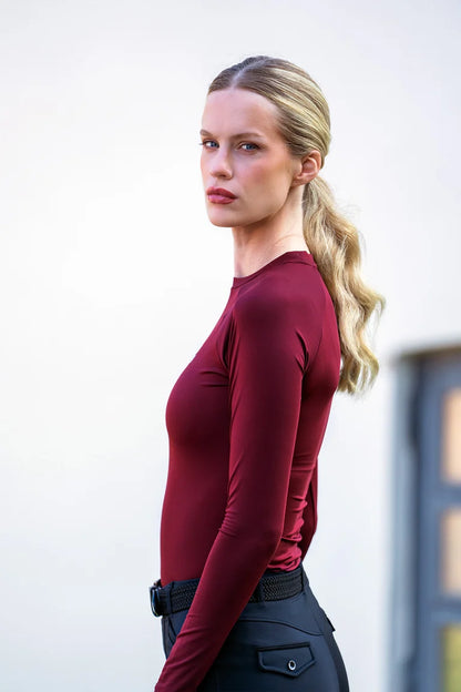 Equestrian Stockholm - Core Collection - Bordeaux Dynamic Base Layer haut d’équitation à manches longues