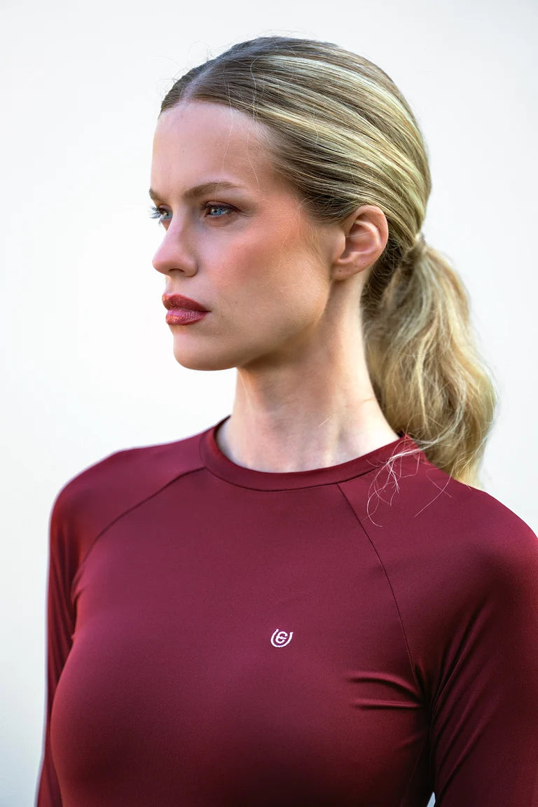 Equestrian Stockholm - Core Collection - Bordeaux Dynamic Base Layer haut d’équitation à manches longues