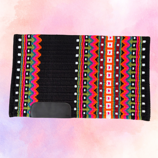 OP=OP - SB012 - Western oversized showblanket B - Zwart, roze, oranje, groen