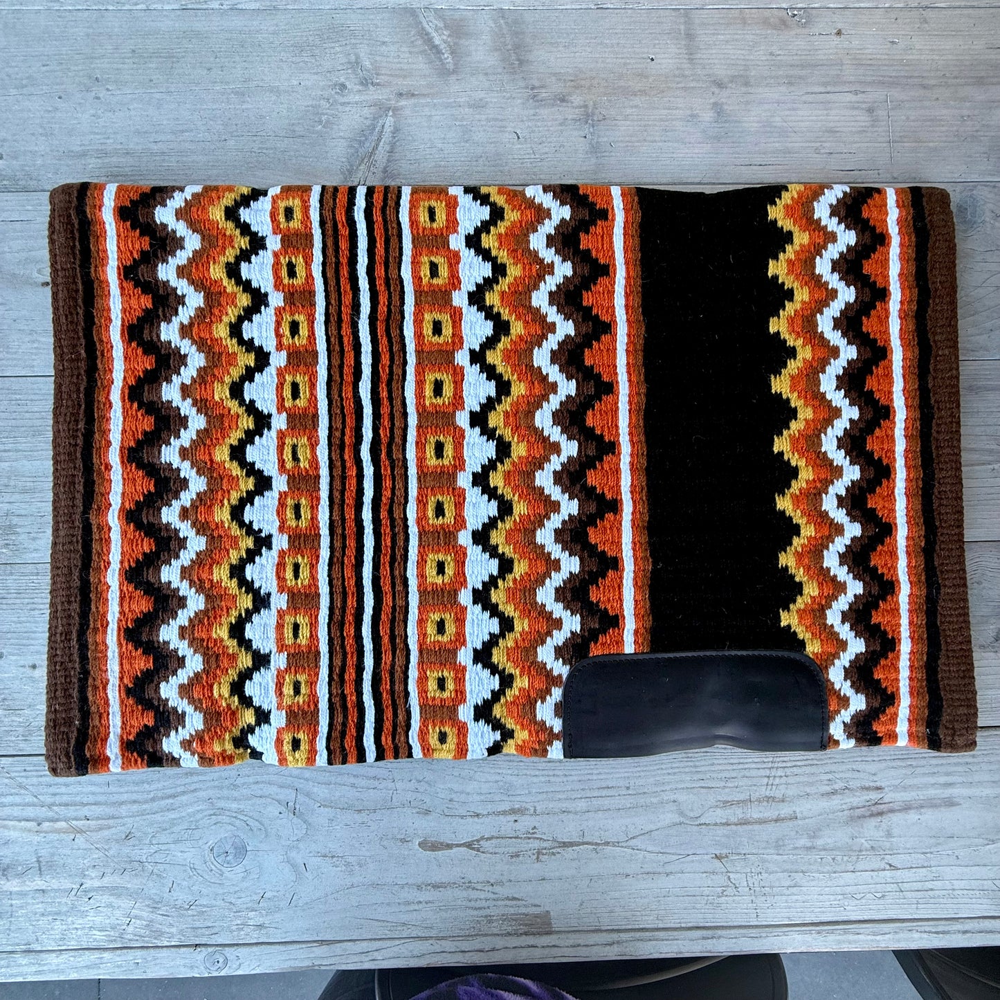 SB066 - Western oversized showblanket A - Bruin, oranje, camel