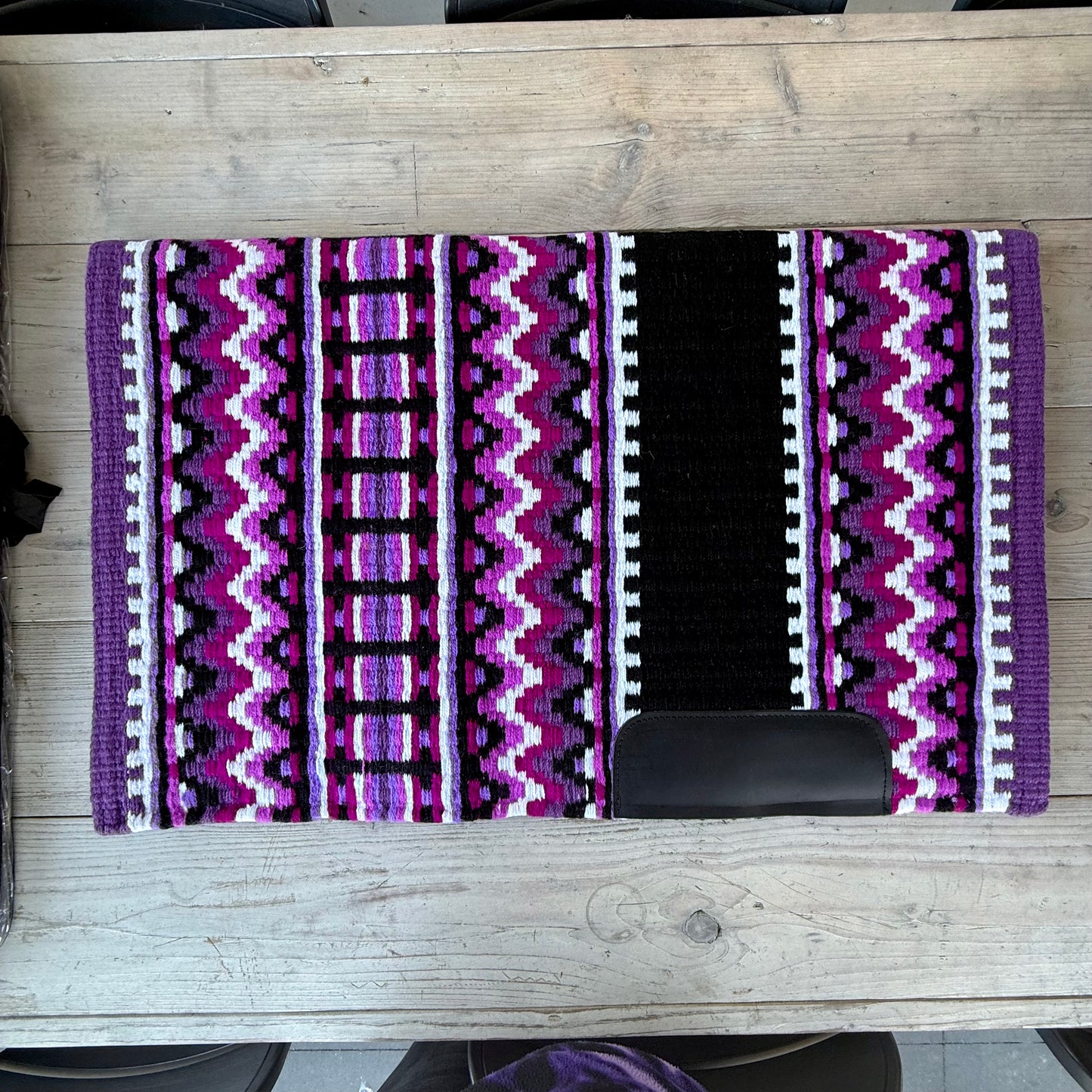 SB055 - Western oversized showblanket A - Zwart, paars, lila