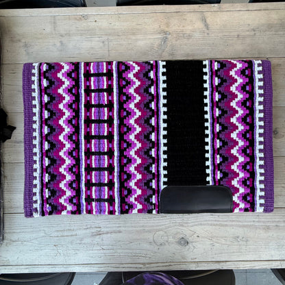 SB055 - Western oversized showblanket A - Zwart, paars, lila
