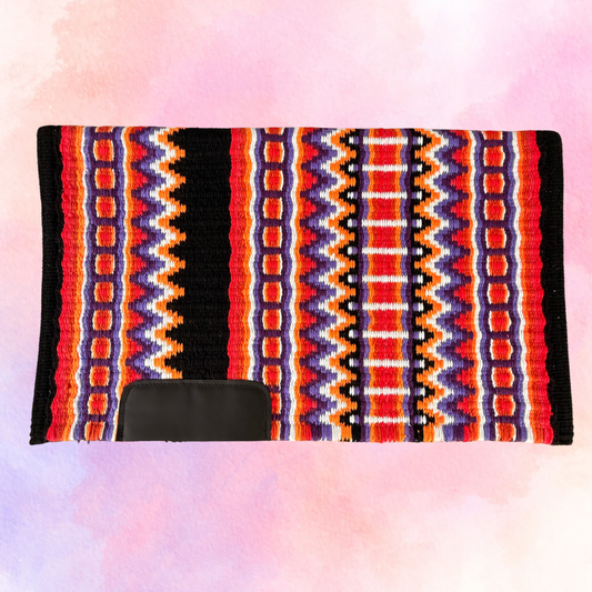 OP=OP - SB008 - Western oversized showblanket B - Zwart, oranje, rood, paars