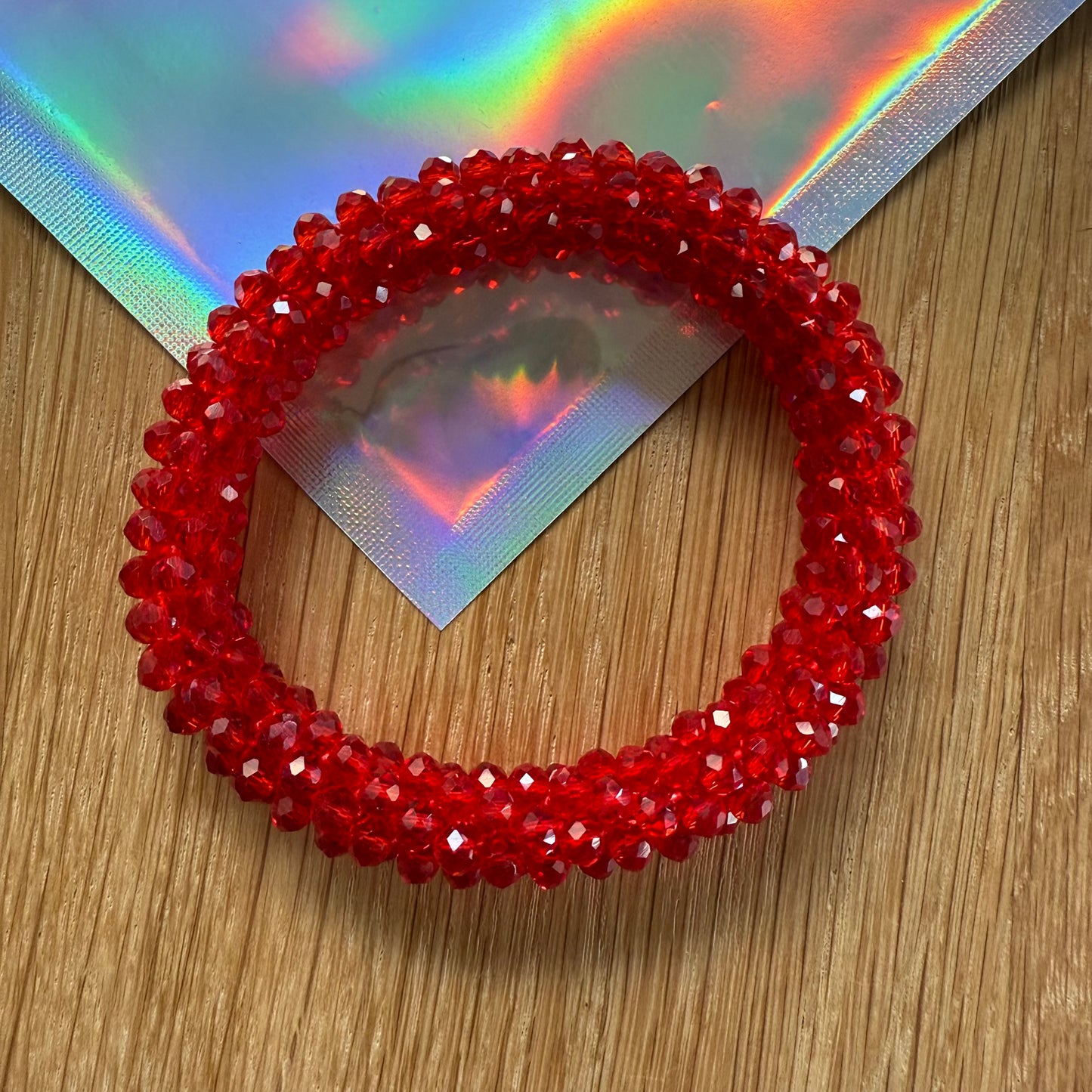 FMH - glitter elastiek knotband effen