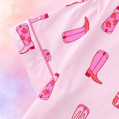 FMH - Kinder zomerse pyjama set/ loungepak Pink Boots
