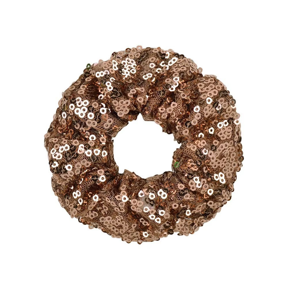 FMH - Glitter Pailletten Sequin Scrunchie elastiek dressuurknot knotband (div. kleuren)