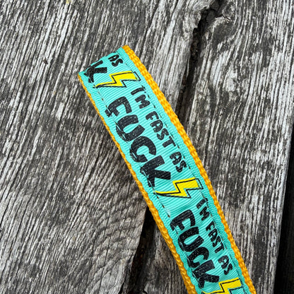 FMH - Nylon geel halster ‘Fast as F*CK’