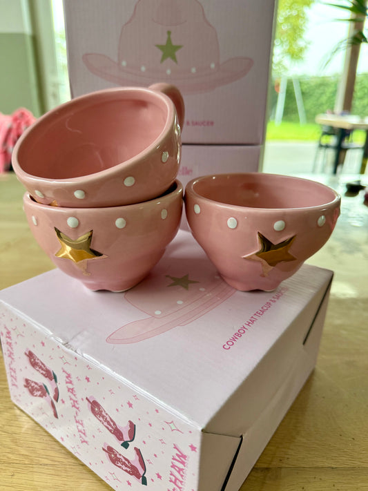 H0002 - Koffiekopjes Cowboyhoed Sass & Belle zonder schotel 3st.