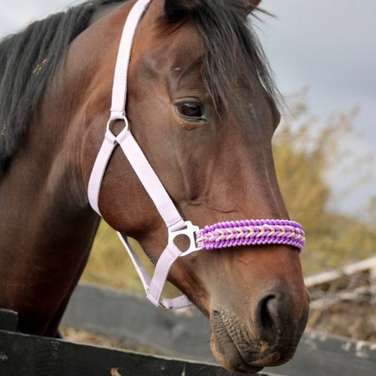 Handgemaakte paardenhalsters - Geknoopt halster ‘Hermosa’ paars/ lavendel