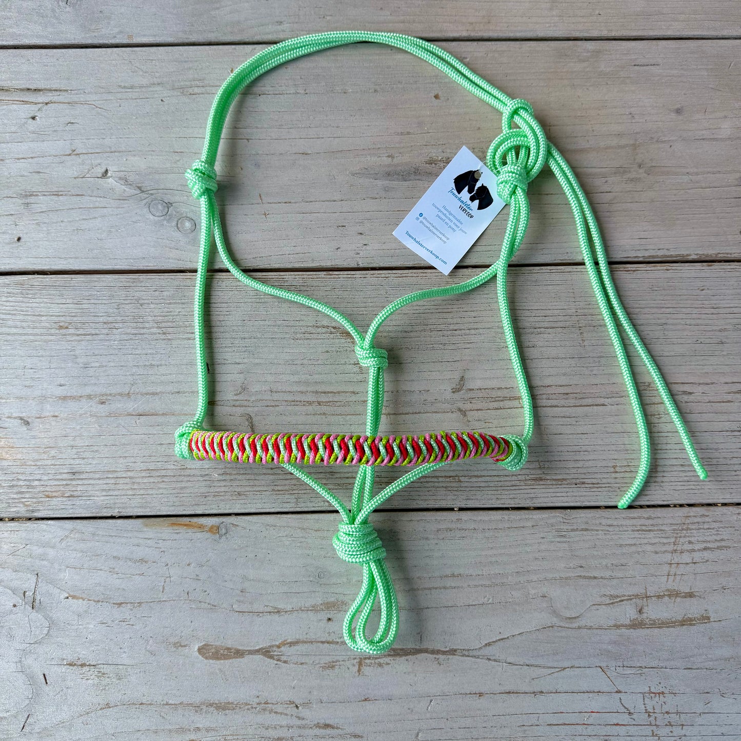 Touwhalsterverkoop - Touwhalster Vienna ‘Minty Explosion’ mint/ multicolour