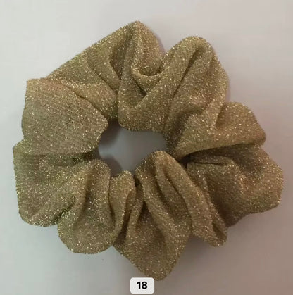 FMH - Scrunchie met subtiele glitter voor dressuurknot (div. kleuren)